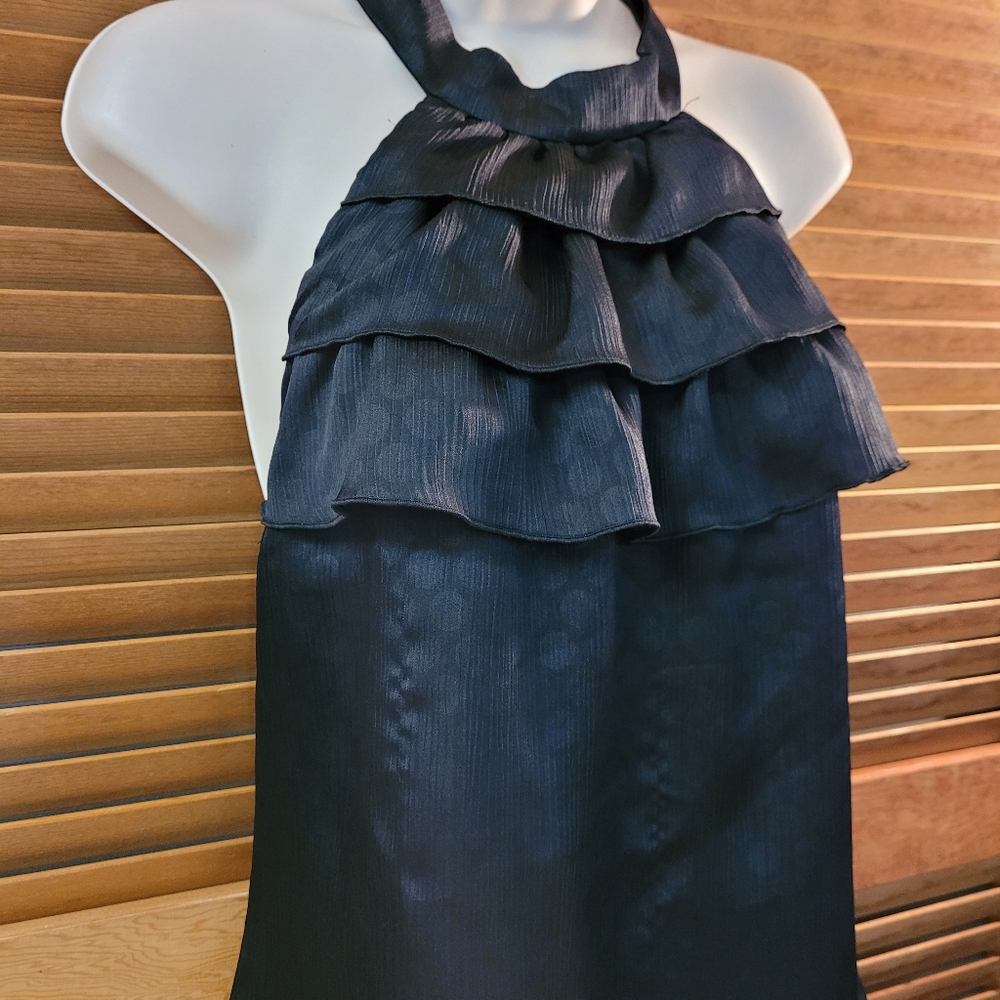 High Neck Ruffled Open Back Halter Top - Picture 9 of 9